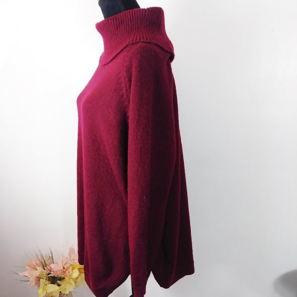 Lety & Me Maroon turtle neck Sweater button side design Size 2X - Picture 4 of 8